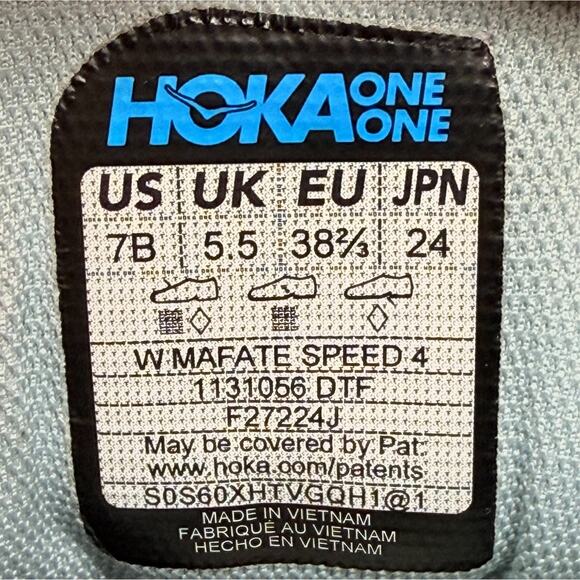 Hoka One One Mafate Speed 4 Womens Size 7 Trail Running Shoes Mint Fluorite - Picture 9 of 10